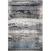 SAFAVIEH Galaxy Collection Area Rug - 9' x 12', Grey & Ivory, Modern Abstract Design, Non-Shedding & Easy Care, Ideal for Hig