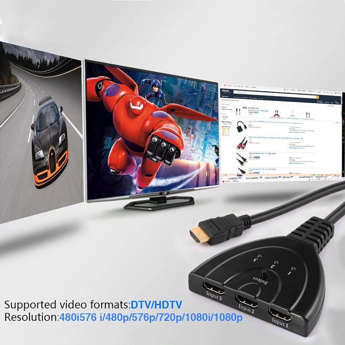 HDMI Switcher 3 Ports 1080P HDMI Switches Selector Gold Plated HD Hub Switch Connetor for HDTV PC Projector PS3 PS4 Xbox STB Branded Dragon Trading - Image 4