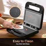 Aigostar Sandwich Toaster Panini Press Deep Fill Non-Stick Plates Indicators view 6