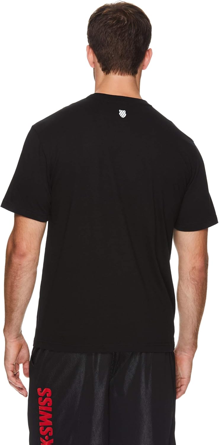 K-Swiss Men's Graphic Workout T Shirt - Short Sleeve Gym & Training Athleisure Tee: Clothing