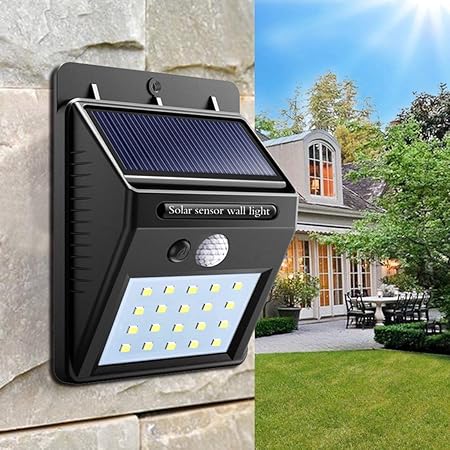 REAL CRAZE Weather Resistant 20 LED Motion Sensor Solar Light for Outdoor Wall/Garden - Constant Brightness Mode (1 Pack)