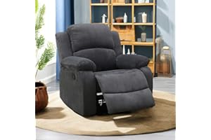 A Ainehome Recliner Sofa Set Loveseat Chair Furniture Sofa Set Living Room Furniture Set Grey Corduroy for Living Room/Small Space/Rv/House/Office/Theater Seating (A-Dark Grey Corduroy, Chair)