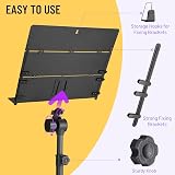 CAHAYA Sheet Music Stand Matte Black CY0317 with Bag Adjustable 79-143 cm view 3