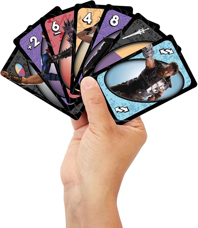 Jogo de Cartas UNO Masters of The Universe com baralho temático de filmes para crianças, Noites em Família, Festas, Viagens e Campismo, 2-10 Jogadores, +7 anos, JMF11