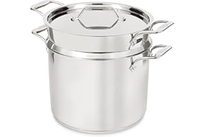 All-Clad Stockpot 12 qt Stainless Steel Multipot with Insert & Lid, Stainless Steel Pot, Induction, Oven Broiler Safe 600F Sk