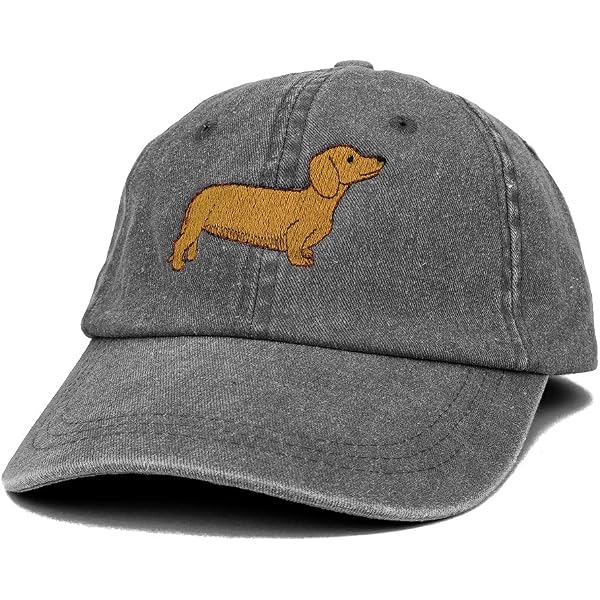 Men's Dachshund Love Embroidered Baseball Cap - Washed Cotton Dad Hat, Adjustable, Grey, Size 7 3/8 - View #13