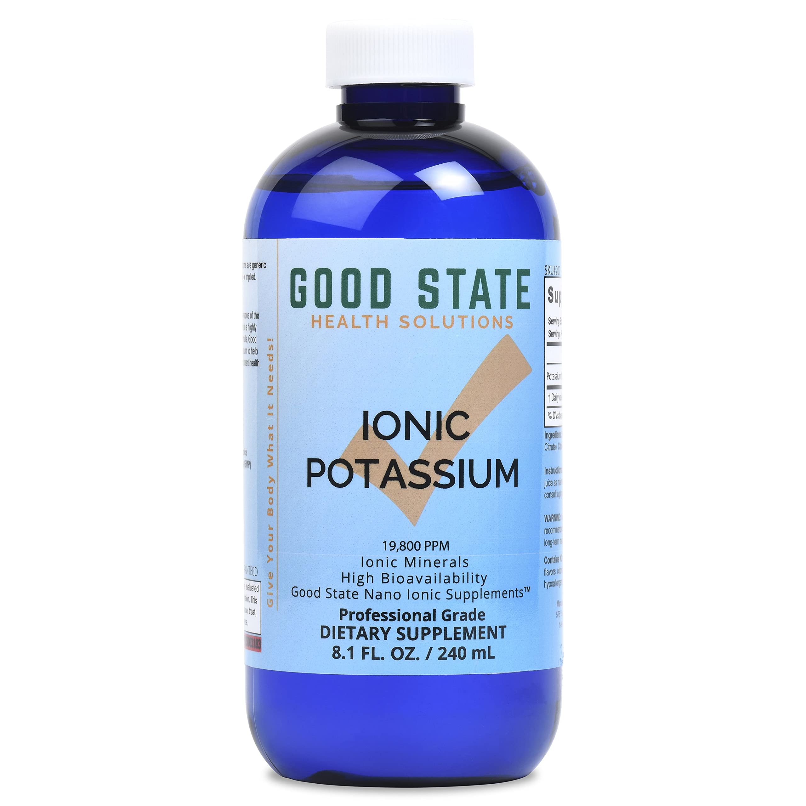 Good State | Ionic Potassium | Natural | Nano Sized Mineral Technology | Professional Grade | Supports Healthy Energy Levels | 60 Servings | 8 Fl oz Bottle