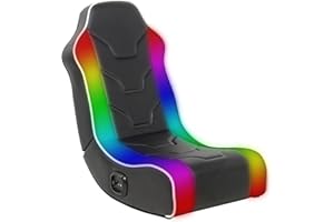 X Rocker Video Gaming Floor Rocker Chair with Built-in Audio, Foldable, Vegan Leather, for Gamers, Bedroom, or Game Room for Boys, Girls, Teens 5-17