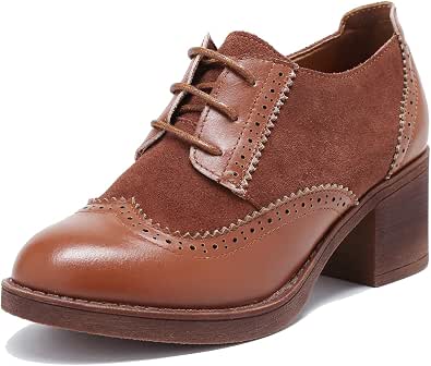 Women's Monk Strap Oxford Shoes - Sheepskin Leather With Buckle Design (3cm Heel)