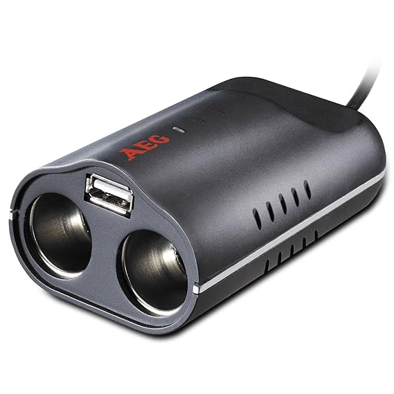 AEG Automotive 97212 Doppelsteckdose DB 70, 12 Volt mit USB-Buchse
