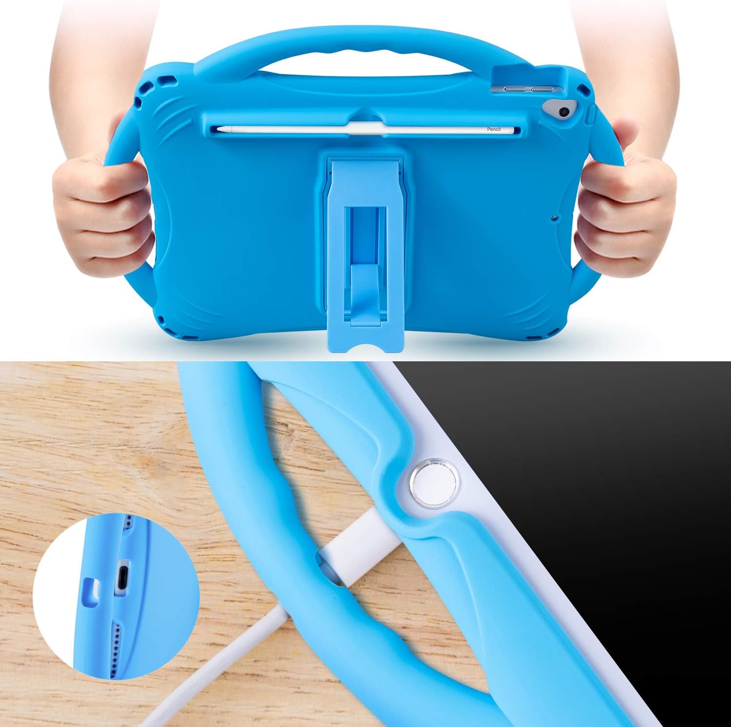 TOPESCT iPad 10.2 case, iPad 9th/8th/7th Generation Case for Kids Built-in Handle Stand, Comes with a Strap - Image 3