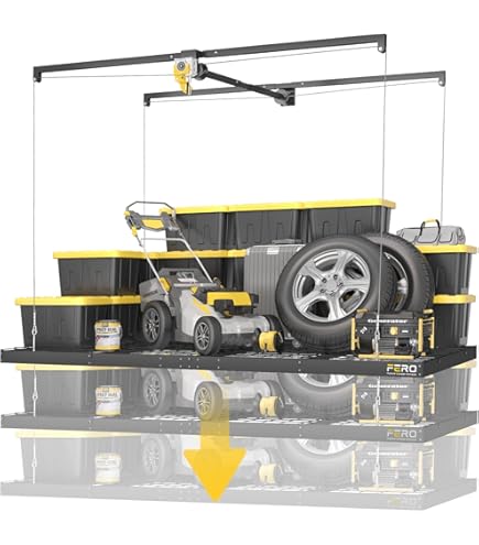 Overhead Garage Storage Rack | 4x4 Ft Heavy-Duty Metal - View #6