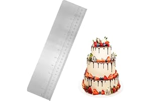 12Inch Stainless Steel Cake Scraper with Scale, Buttercream Smoother Icing Smoother Baking Scraper, Cake Decorating Measuring