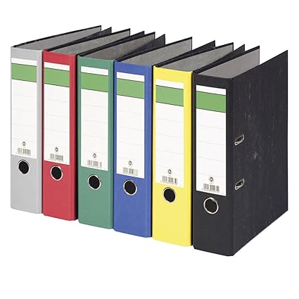 6 Stück Ordner A4 Farbset 6 Farben A4 80mm wolkenmarmor sortiert Büroordner Aktenordner