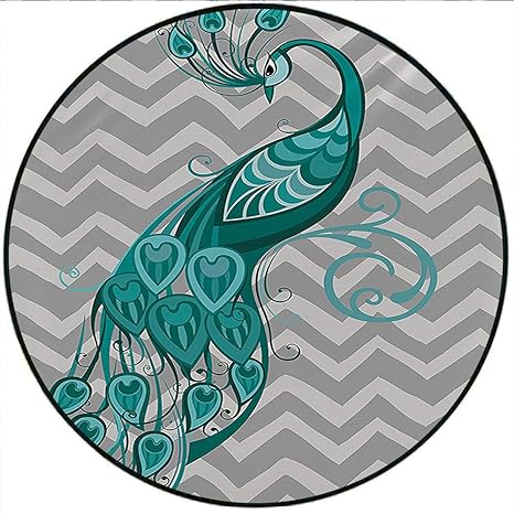 Amazon Com Short Plush Round Carpet Peacock Room