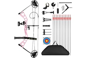 MOTION ZEUS Junior Compounnd Bow Set for Youth & Kids,Beginners and Women Bow Draw Length 16"-28",Draw Weight 10-40Lbs,290fps，Adjustable