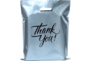 Infinite Pack Thank You Merchandise Bags, Die Cut Handles, Retail Shopping Bags for Boutique - Choose Color & Size