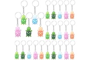 Inbagi 25 Pcs Mini Turtle Keychain Bulk Party Favors Tiny Turtles Resin Figures Handbag Pendant Multicolor Sea Turtle Figurine Charms for Birthday Students Classroom Prize Boys Girls Party Supplies
