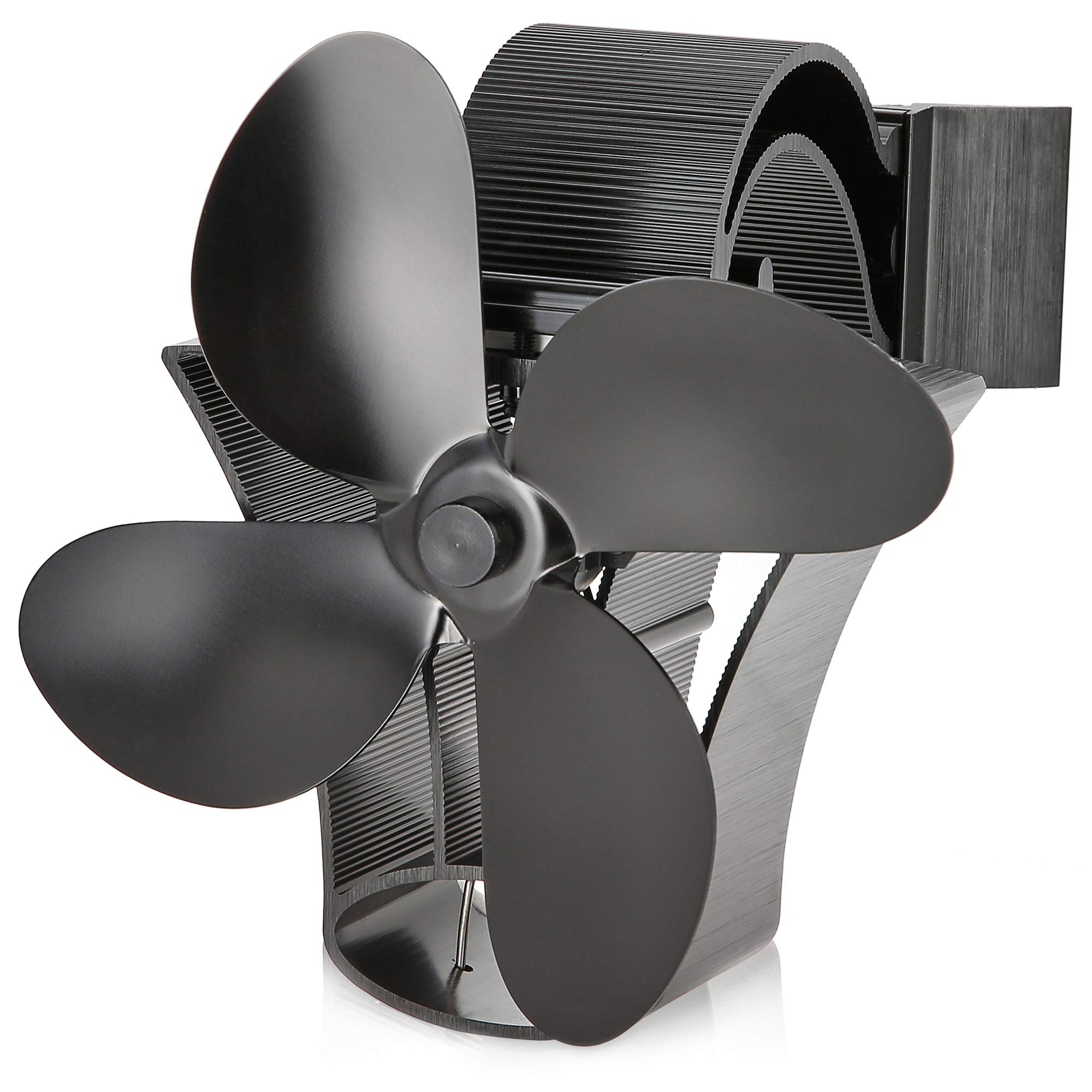 NETTA Magnetic 4 Blade Woodburner Stove Fan with Adjustable Band - Silent Operation - Eco Friendly Circulation - Efficient Heat Distribution - Ideal Log Burner Fireplace Fan - Black