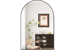 Arched Mirror,30x40 Arched Bathroom Mirror, Wraparound Wall Mounted Mirror with Metal Frame,Rust Resistant, Tempered Glass fo