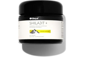 Blisque - Pure Himalayan Organic Shilajit Resin Supplement | for Mood Support | with Organic Mucuna Pruriens and Holy Basil | Authentic and Natural | 60 Grams