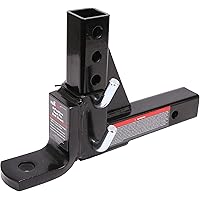 PEAKTOW Adjustable 8-Position Trailer Ball Mount Fits 2” Receiver, 9-1/2” Drop and 10” Rise, 5000lbs. GTW Capacity PTT0061