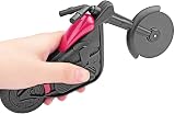 KUONIIY Motorbike Pizza Cutter Wheel Stainless Steel Plastic Black Red 21.5cm view 2