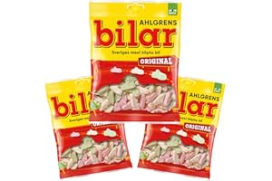 3 Bags x 125g of Ahlgrens Bilar Original - Swedish - Chewy - Marshmallow - Cars - Candies - Sweets
