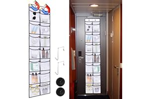 CTTZCKJ Over The Door Organizer For Cruise Ships|Magnetic Door Organizers with 14-Pocket for Cruise Ship|61"x11"|Cruise Over the Door Organizer,Magnetic Shoe Rack for Cruise,Behind-Door Storage