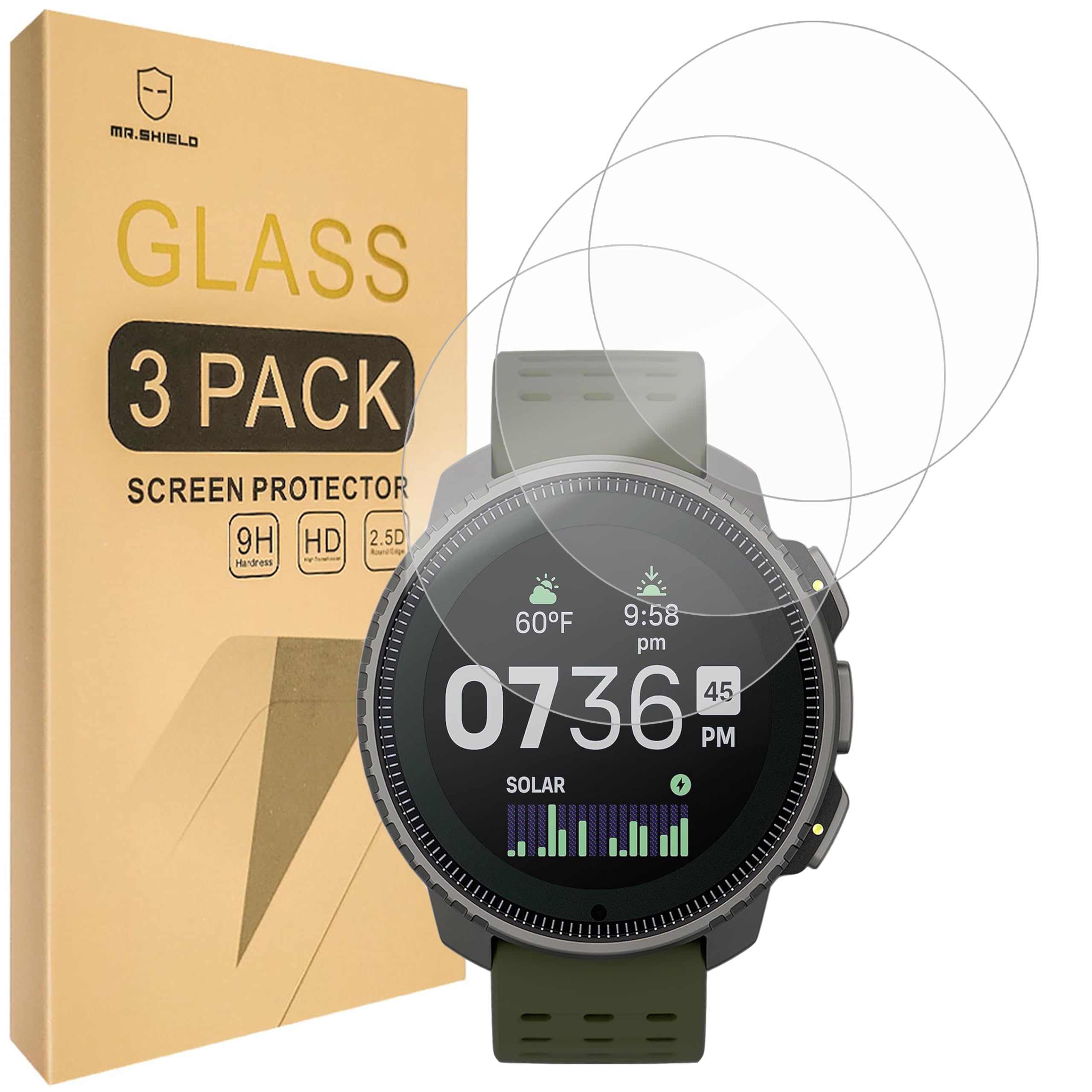 Mr.Shield Screen Protector compatible with Suunto Vertical [Tempered Glass] [3-PACK] [Japan Glass with 9H Hardness]