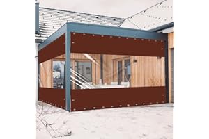 Ezcasch 17 Oz Outdoor Vinyl Curtain, Outdoor Clear Panel Curtain, Weather Resistant Outdoor Curtain for Pergola, Porch, Gazeb