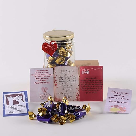 Ferns N Petals Cadbury Choclairs Candy In Glass Jar With Happy Valentine Day Tag Valentines Gift Amazon In Grocery Gourmet Foods