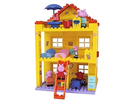 PlayBIG Bloxx - Peppa Wutz - Haus - Spielset mit Peppa Pig Spielfiguren, kompatibel mit bekannten Bausteinen