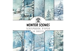 Winter Scenes Scrapbook Paper: 20 Double-Sided Sheets of Christmas Wintry Scenes for Scrapbooking, Junk Journals, Card Making