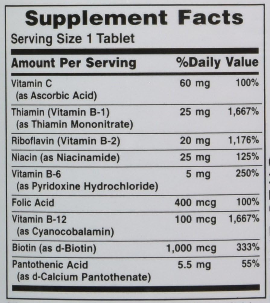 Nature's Bounty Super B-complex with Folic Acid Plus Vitamin C, 300 Tablets (2 X 150 Count Bottles): Health & Personal Care