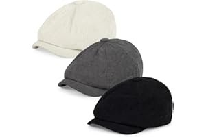 Geyanuo 3Pcs Newsboy Hat for Men Women Elastic 8 Panel Flats Cap