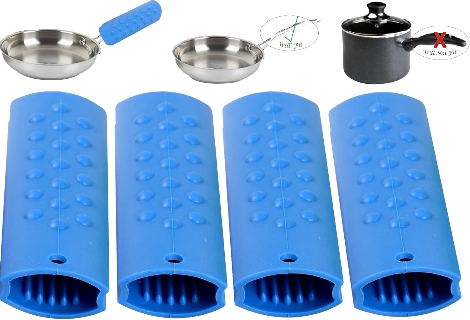 Silicone Pot Handle Sleeve, Protective Cover and Grip for Metal and