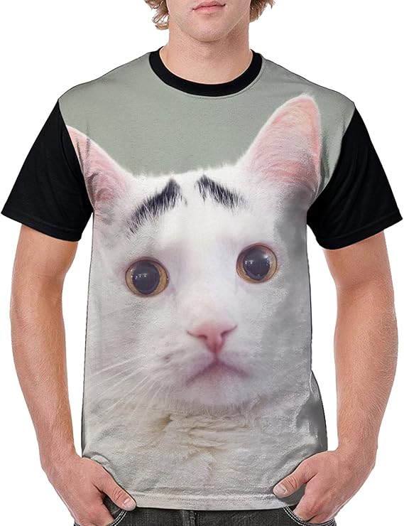 Amazon Co Jp おかしい 黒い眉毛 苦情 ねこ Tシャツメンズ 速乾 半袖 おしゃれ 男子 速乾シャツアウトドア 面白いアニマル 日常t Shirt 個性 服 ファッション小物