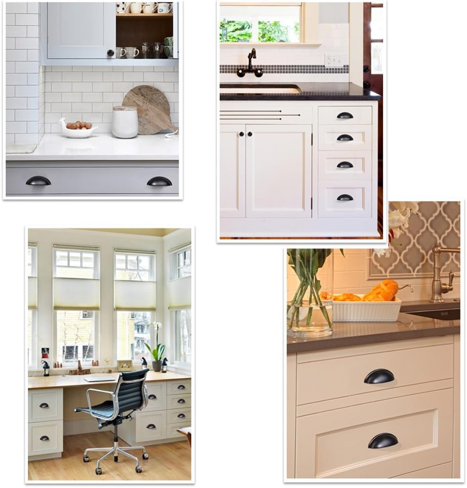 Poubelle Boutons De Placard De Cuisine Retro Coquilles Creuses Demi Lunes 76 Mm Btsky Lot De 8 Poignees De Tiroir Poignees En Arc Quincaillerie De Placards