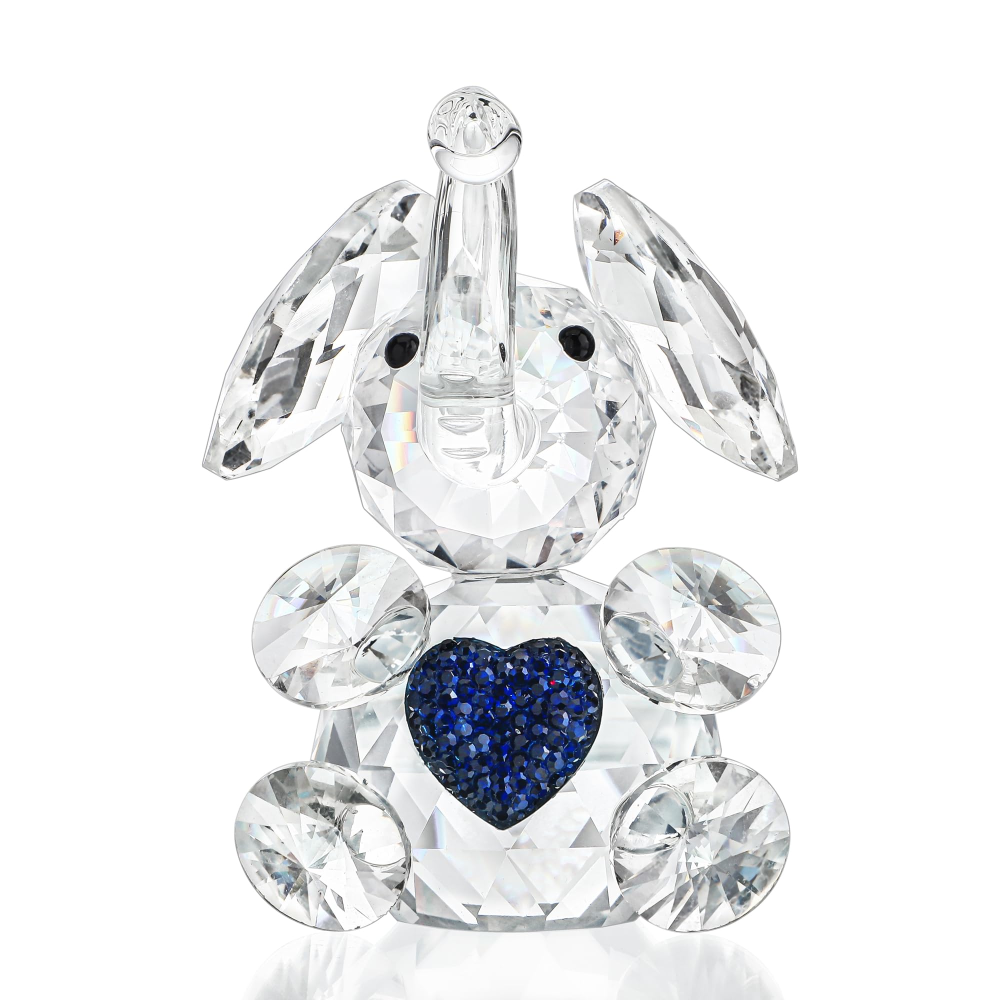 H&D HYALINE & DORA Handmade Crystal Elephant Figurine Glass Elephant Animal Figurines Collectible Gifts for Animal Lover