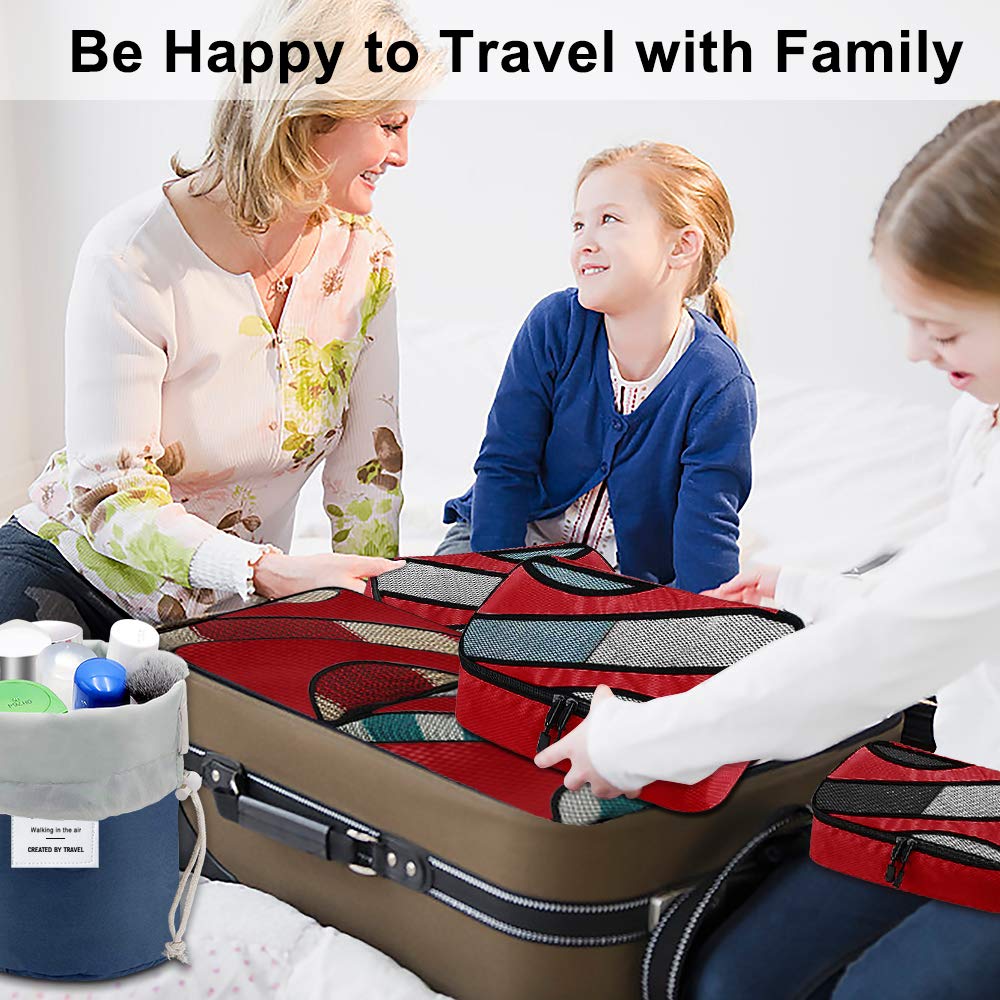 aKing Packing Cubes,7 PCS Travel Cubes Waterproof Luggage Organizer with Cosmetic Bag Travel Accessory for Suitcases