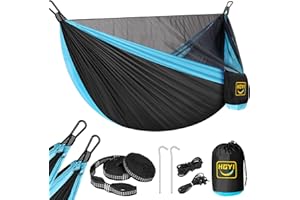 HGYI Camping Hammock Mosquito Net,Double & Single Portable Hammocks Hammocks with 2 Tree Straps,Hammock Tent for Travel Camping,Camping Accessories for Indoor Outdoor Hiking Backpacking Backyard Beach