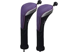 Andux 2pcs/Pack Long Neck Golf Hybrid Club Head Covers Interchangeable No. Tag CTMT-02