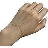 925 Sterling Silver Finger Ring Bracelet Hand Chain for Women, Slave Bracelets 7" to 9" Adjustable