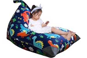 Jorbest Stuffed Animal Storage Bean Bag Chair Cover for Kids Adults, Dinosaur Stuffed Animal Bean Bag Storage, Dinosaur Storage Bag - Cover ONLY(200 L/52 Gal)