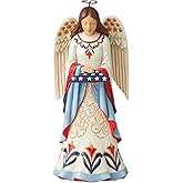 Enesco Jim Shore Heartwood Creek Patriotic Angel with Folded Flag Figurine, 7.01 Inch, Multicolor