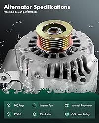 SCITOO High Output Alternator 105Amp Replacement