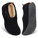 Ibeauti Women Mens House Slippers Lightweight Comfy Barefoot Slipper Socks Rubber Sole House Shoes for Indoor/Outdoor Bedroom Travel