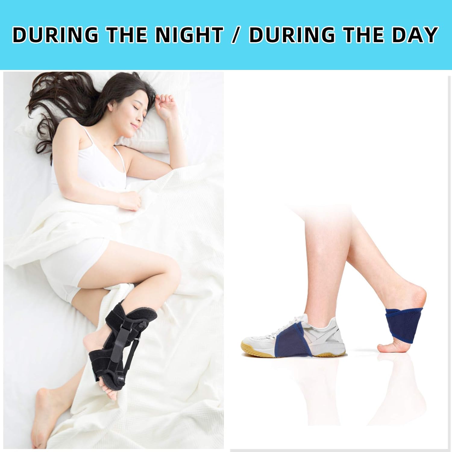 2021 New Upgraded Plantar Fasciitis Splint Night, Plantar Fasciitis Support, Ankle Brace Foot Brace, Foot Drop, Achilles tendoniti Black: Industrial & Scientific