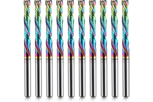 HOZLY Woodwork Milling Cutter ,DLC Coating ,UP & Down Cut 2 Flutes Spiral Carbide Milling Tool CNC Router Compression Wood En